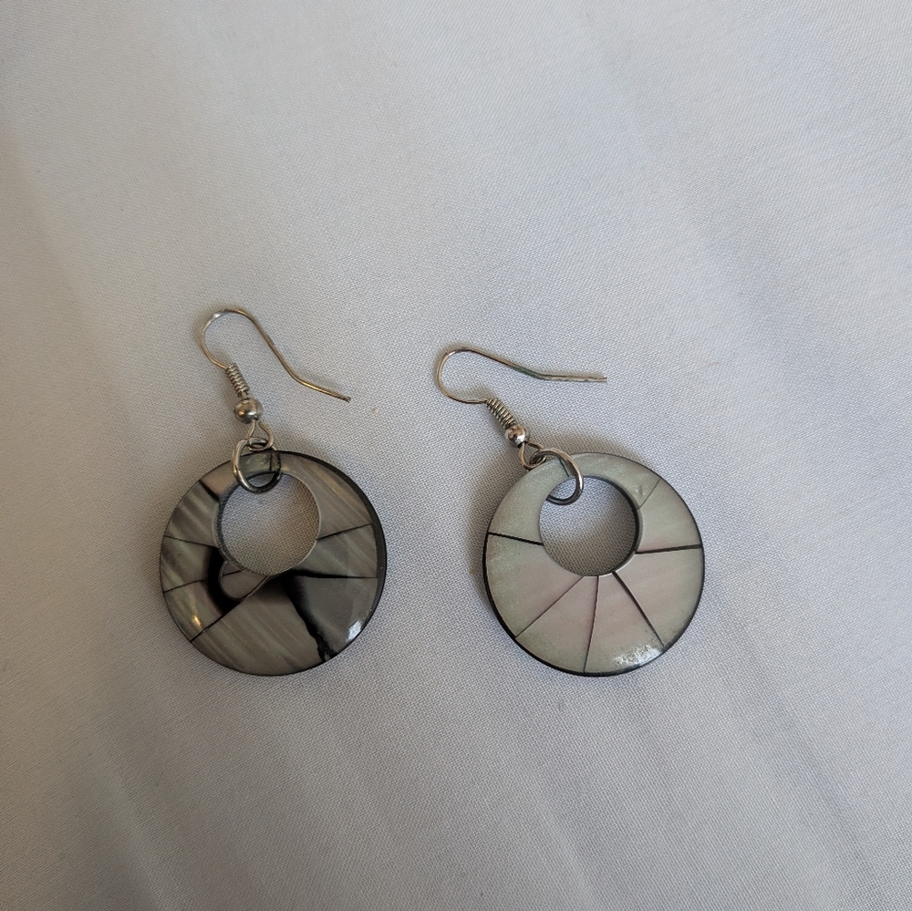 Elegant Silver and Gray Earrings